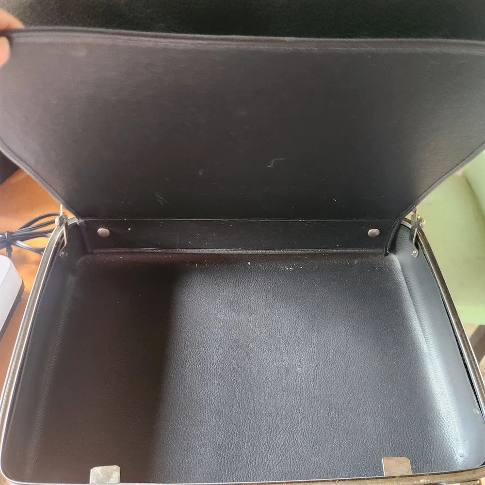 VTG American Tourister Dark Gray Briefcase Attache Hard Shell Luggage No Key